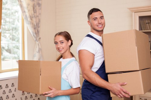 Careful furniture handling during a house move in St Johns Wood