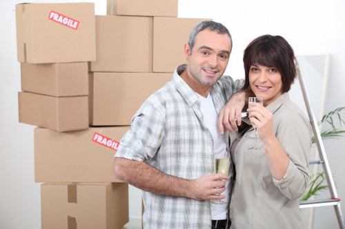 Careful loading and unloading during a removals job in North West London